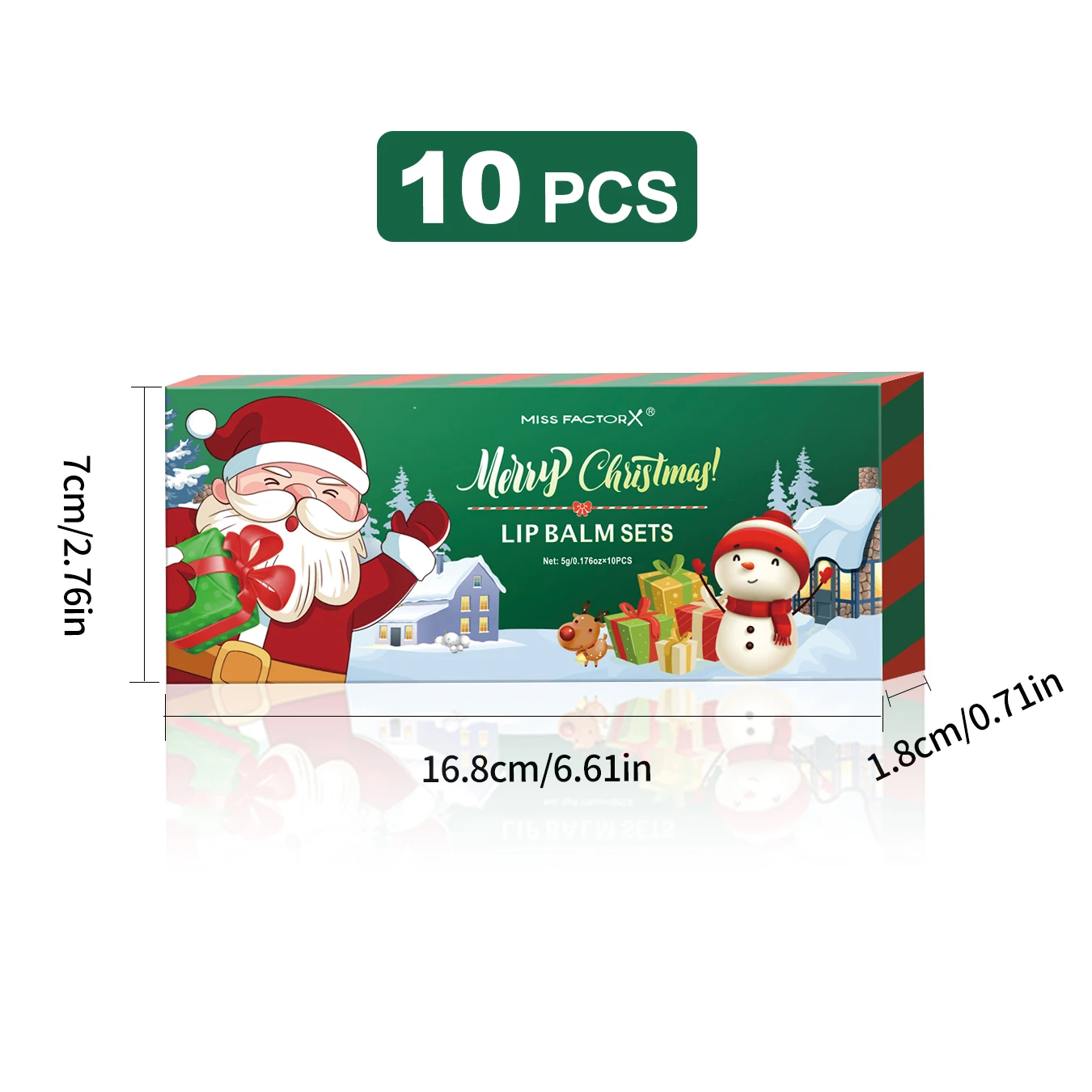 10PCS/Box Christmas gift box, lip balm set, deeply hydrating lip moisturizer, lip color brighten, gift to women 6