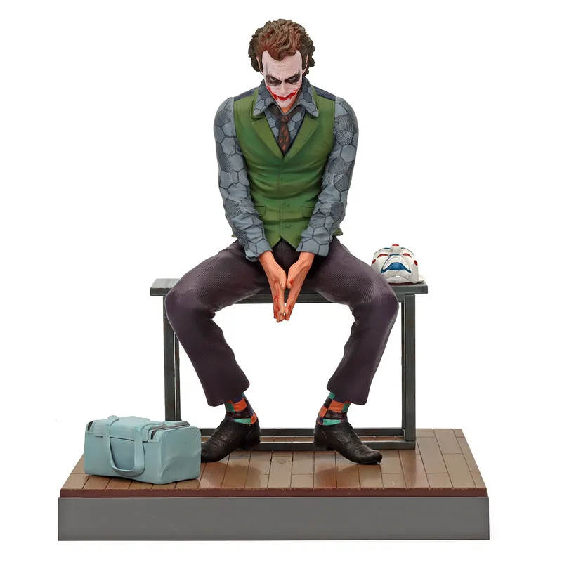 Marvel Movie Joker Heath Ledger Dc Suicide Squad Joker Seduto Figura Modello Statua Decorazione Desktop Ornamenti Regali
