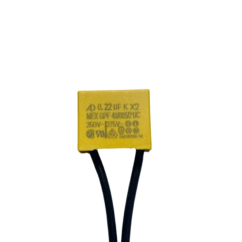 AD K X2 Safety capacitance Tape line 0.1uF 0.15uF 0.22uF 0.33uF 0.47uF 250V-275V Housing Flexible wire safety capacitor 5PCS