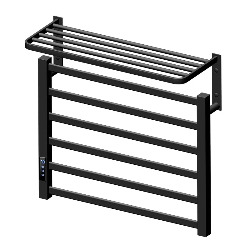 Space Aluminum Electric Towel Rail with Heating and Drying Functions Wall Mounted Bathroom Towel Holder