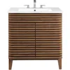 30 Inch Walnut White Bathroom Sink with Sink 4