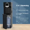 2 in 1 Water Cooler, Cold Water Supply with 18LBS Daily Ice Making, Bottom Loading Compatible with 3 or 5 Gallon Bottles, Ideal 2