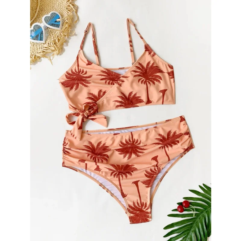 Swimwear for Pregnant Women Two Piece Bikini Set Maternity Tankinis V Neck Bow Swimsuit Beachwear Bathing Suit for Pregnancy