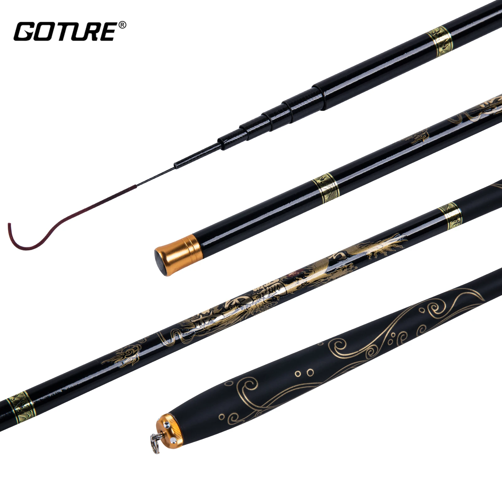 Goture 탄소 섬유 미니 낚싯대, 초경량 핸드 폴, 텔레스코픽 스트림 민물 낚싯대, 잉어 낚시용, 1.8m-3.6m