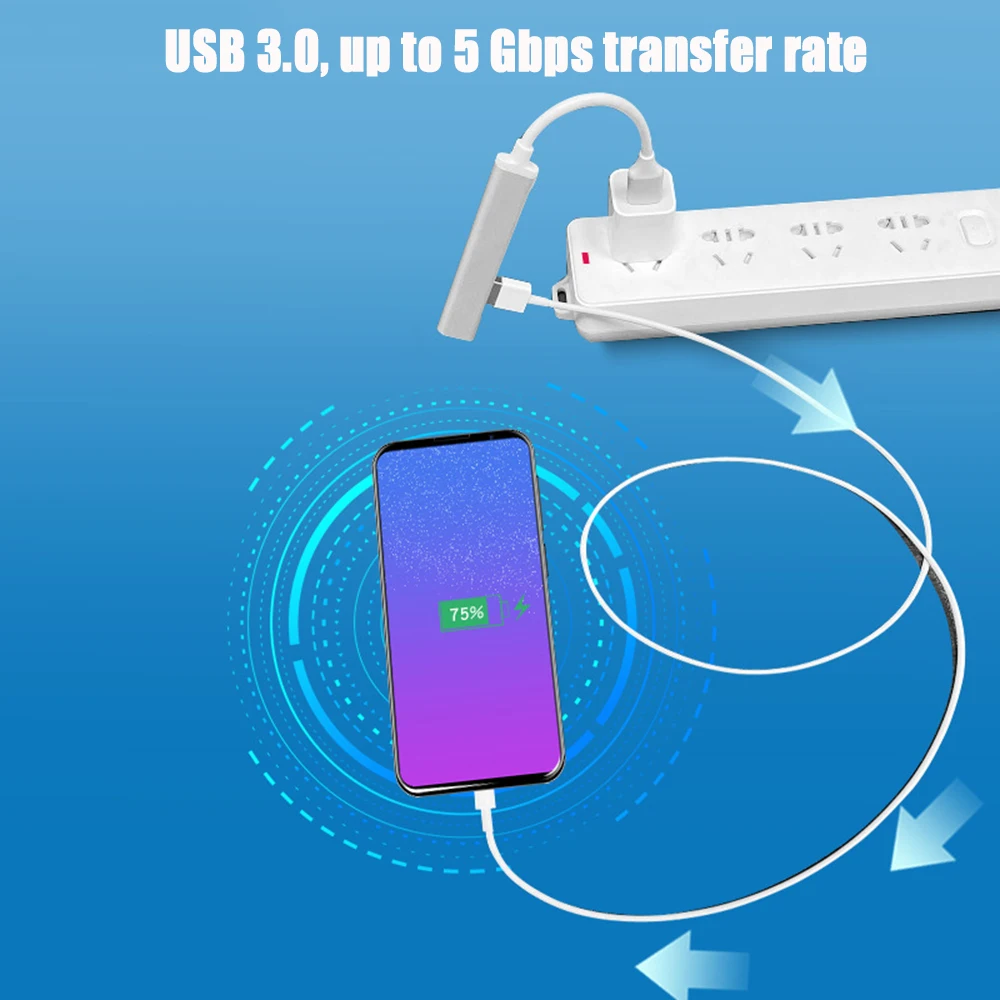 High-Speed 4-Port USB Hub with Type C Connectivity for PC and Laptop Accessories