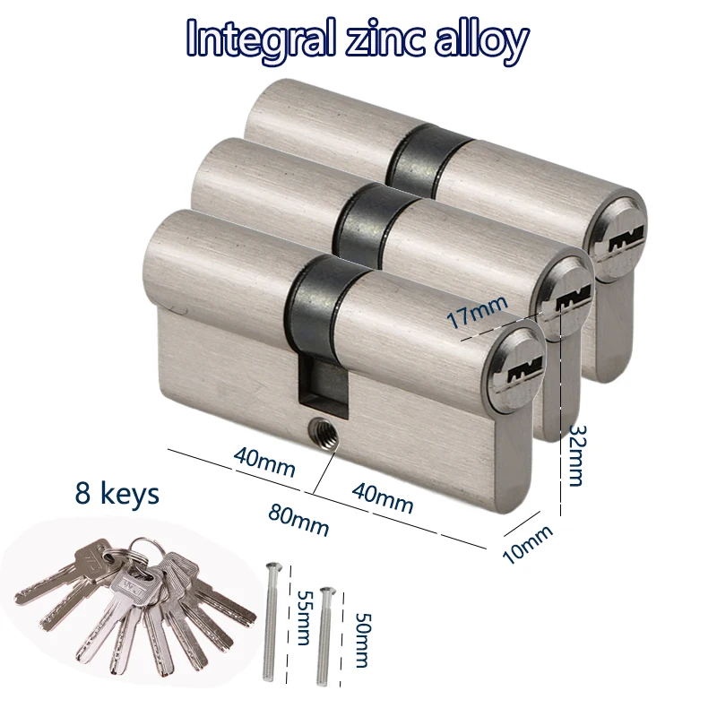 One Key Opens Multiple Lock Cylinders Zinc Alloy Knob 70mm 80mm Grey Safety Door Lock eylinder Door Switch door lock cylinder