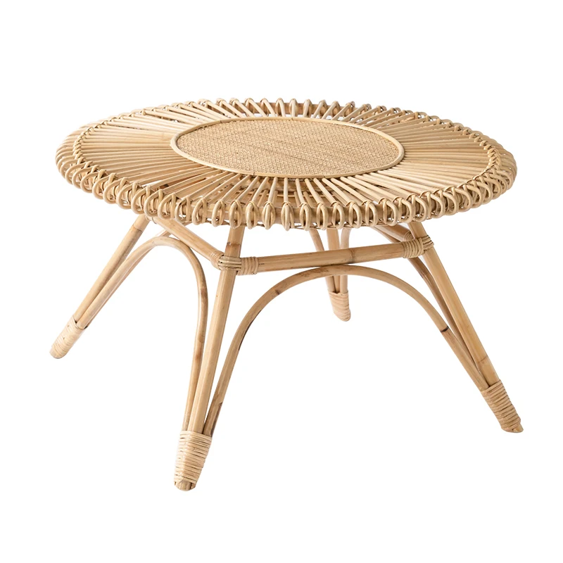 

Home Leisure Tea Table Small round Table Small Apartment Nordic Rattan Creative Tea Table Living Room Table