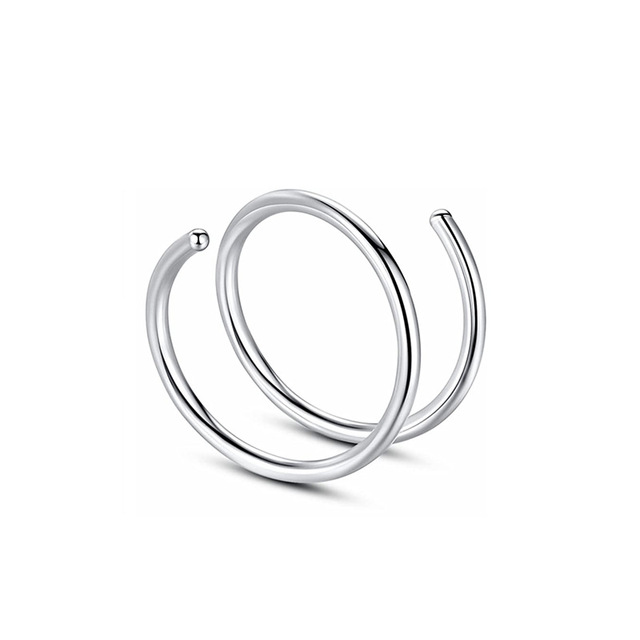 PC Double Layers Stainless Steel Nose Ring for Women Men 20G Nose Hoop Rings Ear Cartilage Tragus Helix Piercings Jewelry