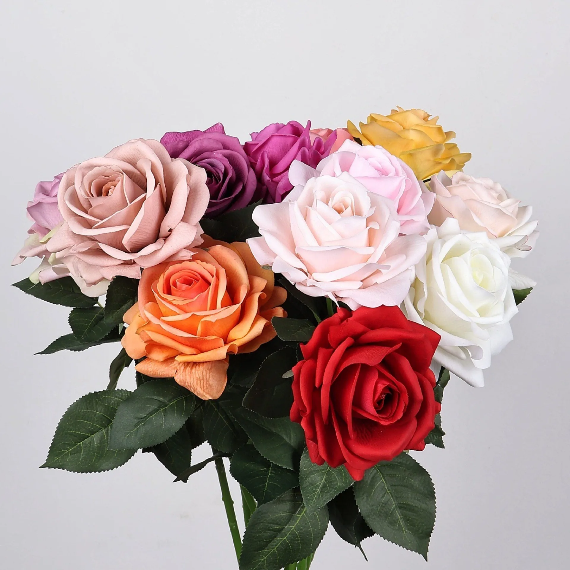 Elegant 26-Inch Real Touch Artificial Rose Floral Arrangement for Home Decor and Photography Props