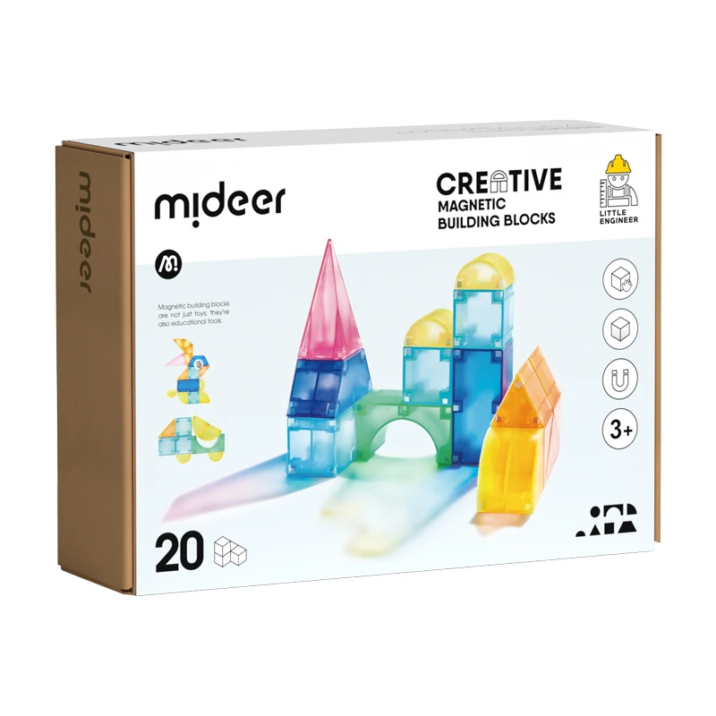 Mideer Kids Toys Building Blocks Colorful Magnetic Tiles Games for Children's Gift