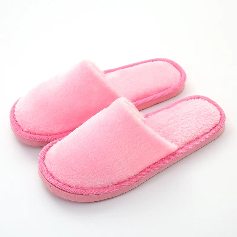 thumbnail image 5 of Zapatillas de casa para mujer, para interior, dormitorio, ligeras, de algodón EVA, para parejas, chanclas lisas y suaves, para otoño e invierno, cálidas y peludas, 5 of 5
