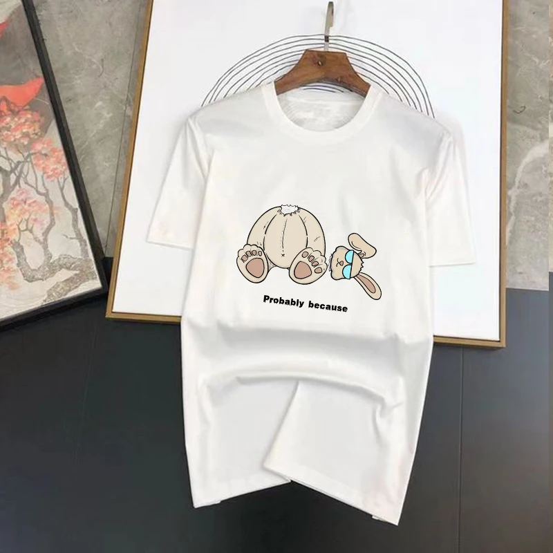

Luxury Brand New Rabbit For Men's TShirt Summer 100% Cotton High Quality Printed Women's Short Sleeve T Shirt Street Fashion Top