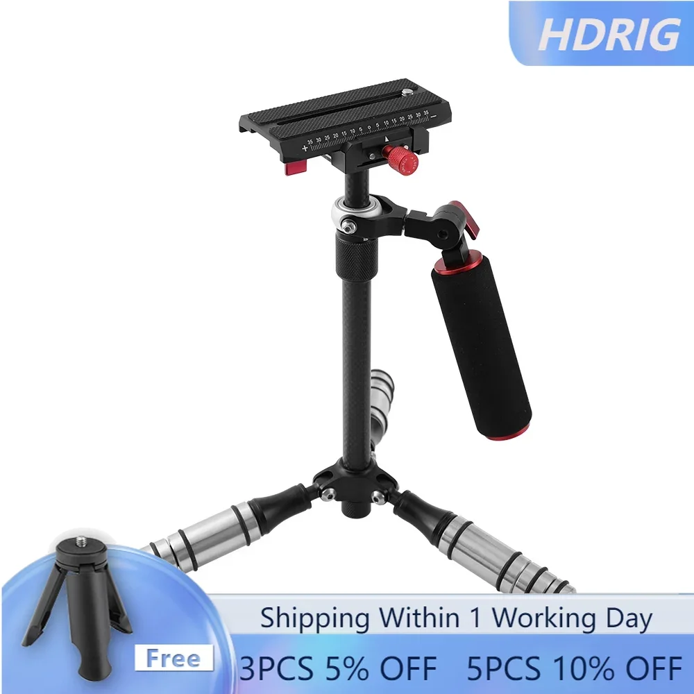 HDRIG Handheld Stabilizer 3-Axis Handheld Gimbal Foldable DV Camera  Stabilizer for Steadicam Mobile Phone For Sony A7 Camera 5D4