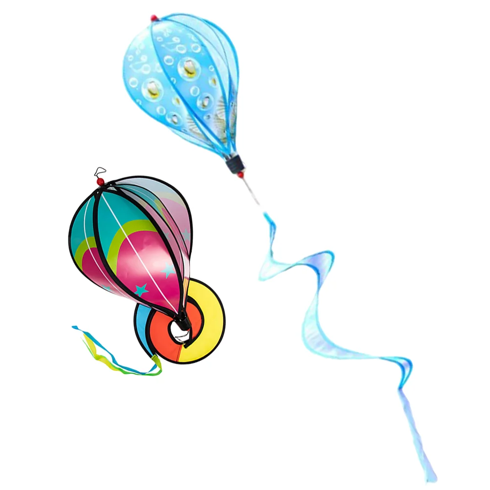 

2 Pcs Hot Air Balloon Ornament Kindergarten Wind Spinner Chritmas Decor Decorations Pvc Kids