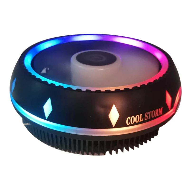Фото Высокопроизводительный процессорный кулер со светодиодной подсветкой RGB для LGA1150,1151,1155, черный алюминий №4