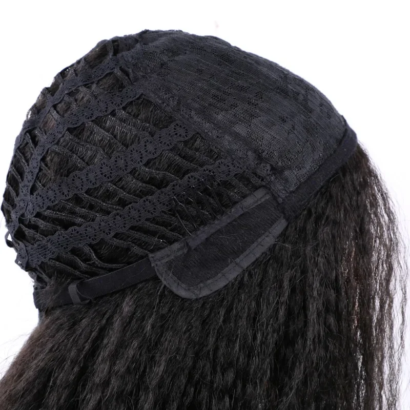 Natural Soft Hair Wigs for African Women Synthetic Afro Kinky Straight Wigs Braided Fluffy Short Yaki Hair Wig 2TT0301