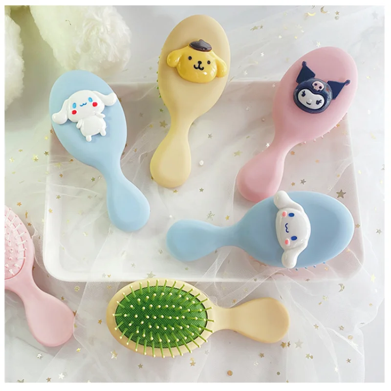 

Anime Sanrio Kuromi Cartoon Comb Melody Peripherals Kawaii Portable Airbag Massage Comb Hairdress Accessories Kid Girl Toys Gift