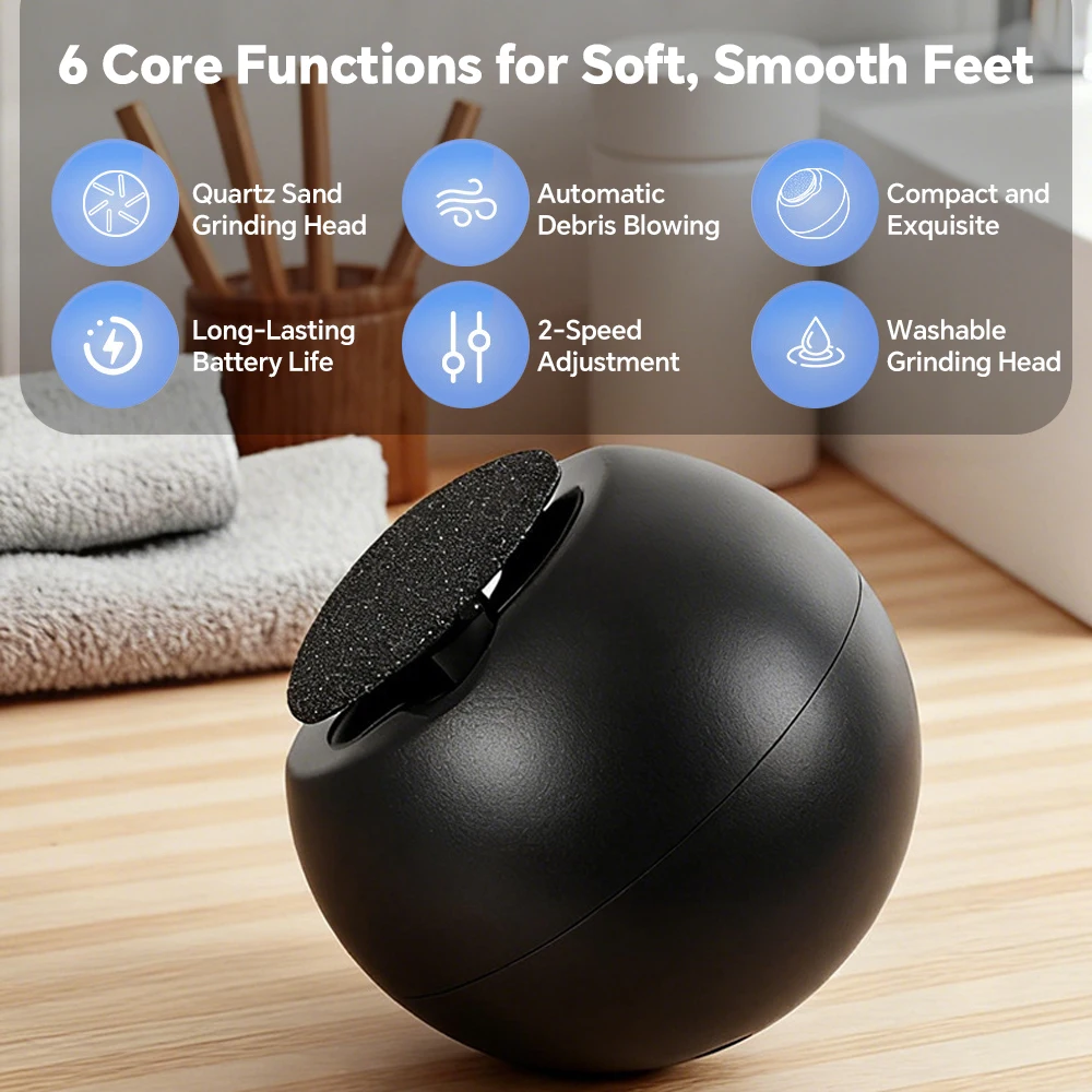 Rechareable Electric Grinder With 2 Adjustable Speeds, Foot File Callus Remover, Pedicure Kit Fit For Dead Skin_voghion.com
