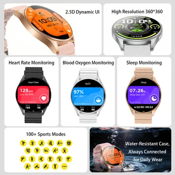 Smartwatch impermeabile 2026, GPS integrato, dispositivo per il monitoraggio dell'ossigeno nel sangue/la frequenza cardiaca, orologio sportivo per uomo e donna