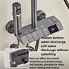 Aircraft Carrier Alloy Shower Shower Set Household Bathroom Piano Button Pressurized Nozzle Shower Set with Digital Display 4