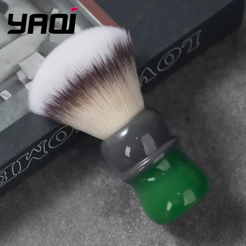 2026년 신제품 YAQI 모카-말차 면도 브러쉬 26mm 합성모 레진 핸들 | 남성용 여행용 수염 관리 선물 세트
