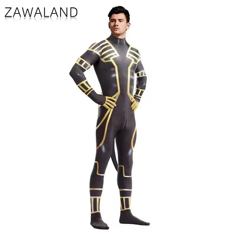 Cosplay Costume Zawaland Anubis Petsuit Men Cosplay Costume with Tail Carnival Purim Zentai Suit