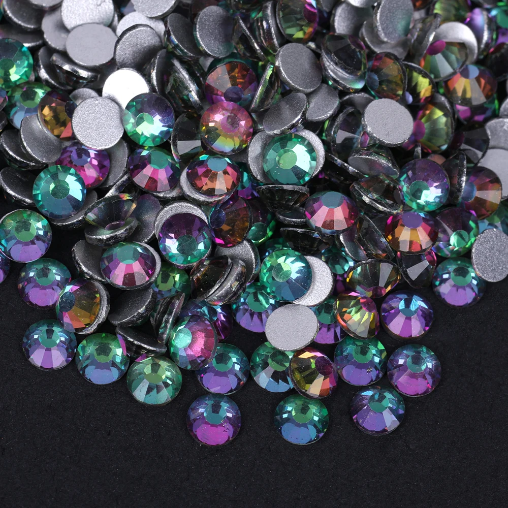 VC-beschichtete farbige Kristall-Strass-Steine, nicht heißfixierbare Glas-Strass-Steine für Nagelkunst-Dekorationen – Detail 8