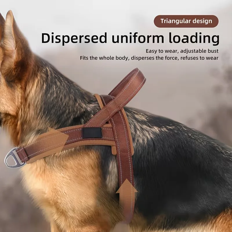 Tactical Dog Harness Escape-proof Padded Adjustable No Pull Vest_voghion.com