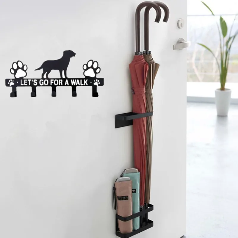 Metal Iron Art Pet Dog Hanger 5 Hooks Coat Key Lead Leash Wall Rack Holder Organizer Towel Rack Organizer Storage rack hook 6