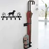 Metal Iron Art Pet Dog Hanger 5 Hooks Coat Key Lead Leash Wall Rack Holder Organizer Towel Rack Organizer Storage rack hook 6