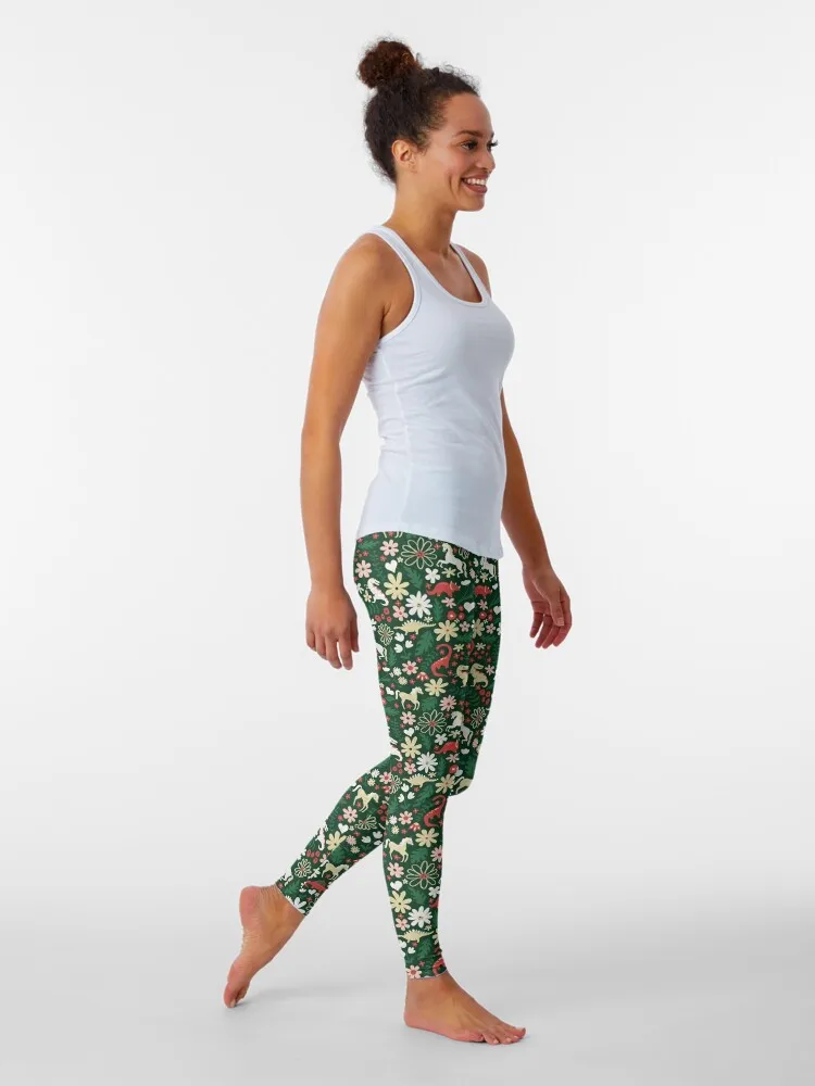 Christmas Dinosaurs + Unicorns Leggings gym sportswear woman Women sports jogging pants Womens Leggings