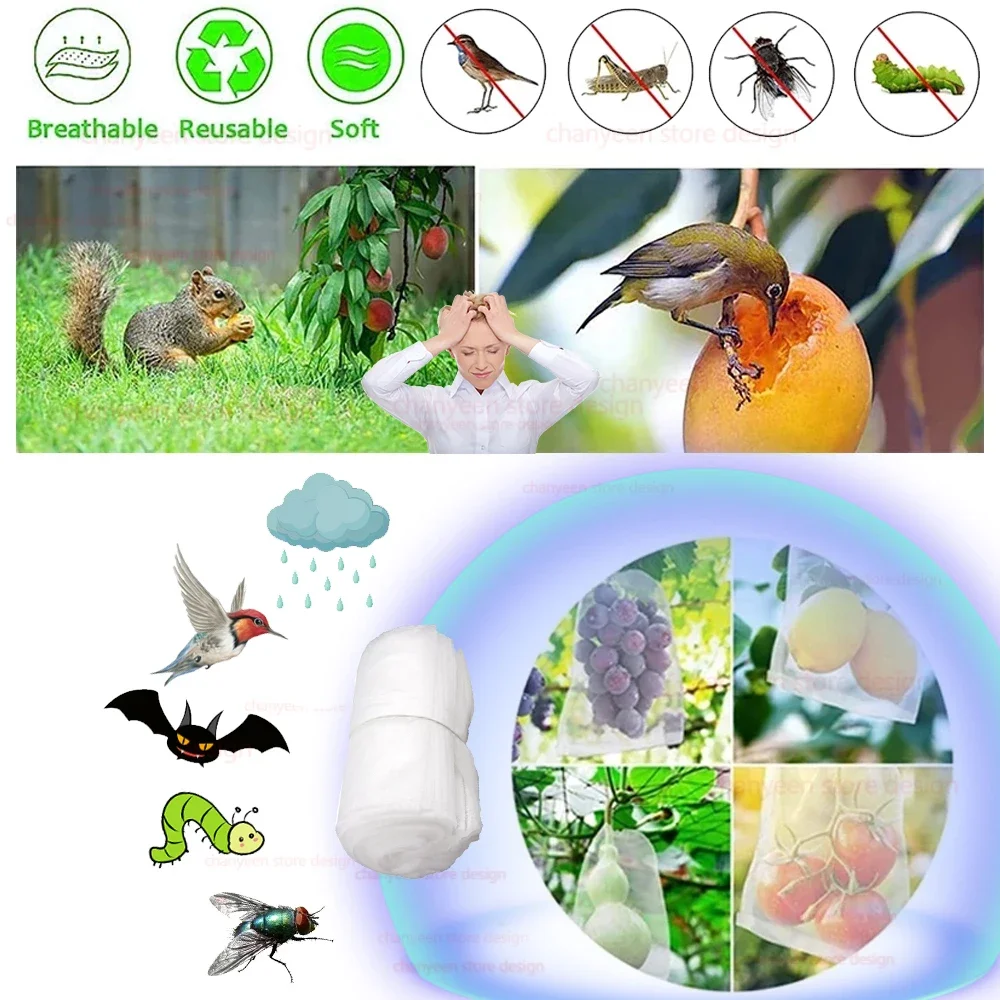 Fruit Grow Bags 20-100 Apple Grapes Strawberry Non-woven Vegetable Plant Protection For Pest Control Anti-Bird Garden Tools