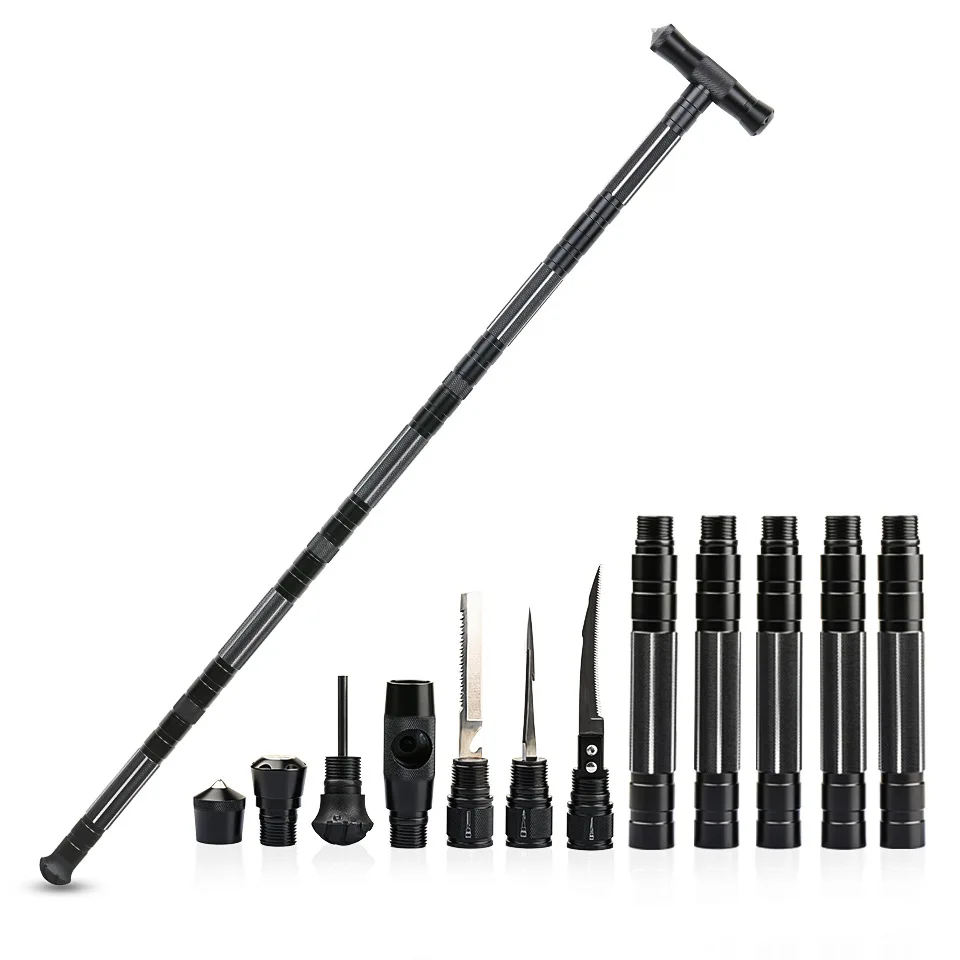 

factory premium Outdoor Camping Defense trekking Stick Safety Home Rod Hiking Survival Tools Walking Poles