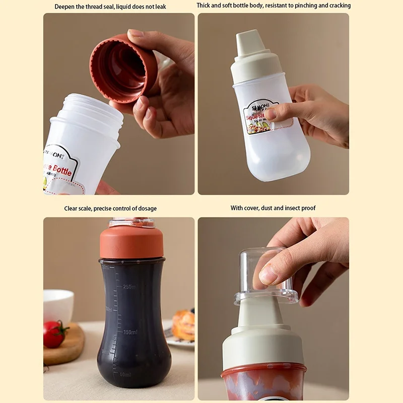 350ml Leak-Proof 5-Hole Sauce Squeeze Bottle for Restaurant Kitchen-Perfect for Mayonnaise Dispensing and Cooking Tools