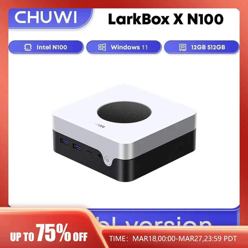 CHUWI LarkBox X 게임 미니 PC, 인텔 N100 UHD 그래픽, 12 세대 인텔 프로세서, 12GB RAM, 512GB SSD, WiFi 6 데스크탑 컴퓨터용
