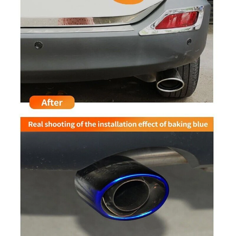 2PCS Car Styling 304 Stainless Steel Exhaust Muffler Tip Pipe Auto Accessories For Toyota RAV4 exhaust muffler tip