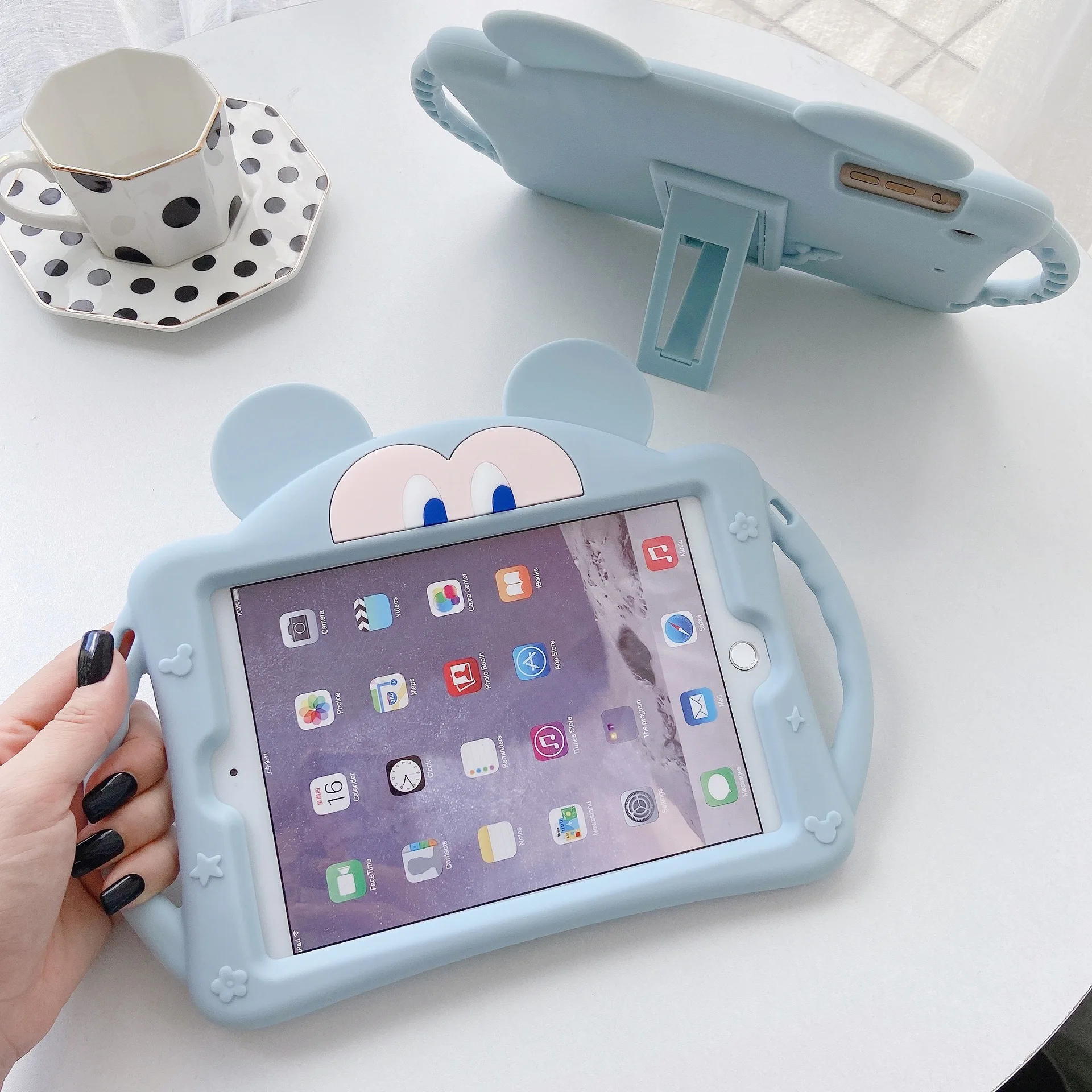 Silicone Handle Suporte Capa para Ipad Cartoon Case Minnie e Mickey Ipad Air Ipad Pro 10.5 Mini 8th 8th 10th 10.9 - Imagem 4