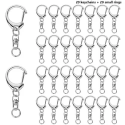 20 Quick - Release C Shape Keychain Accessories for Macramé and DIY Crafts (Silver)