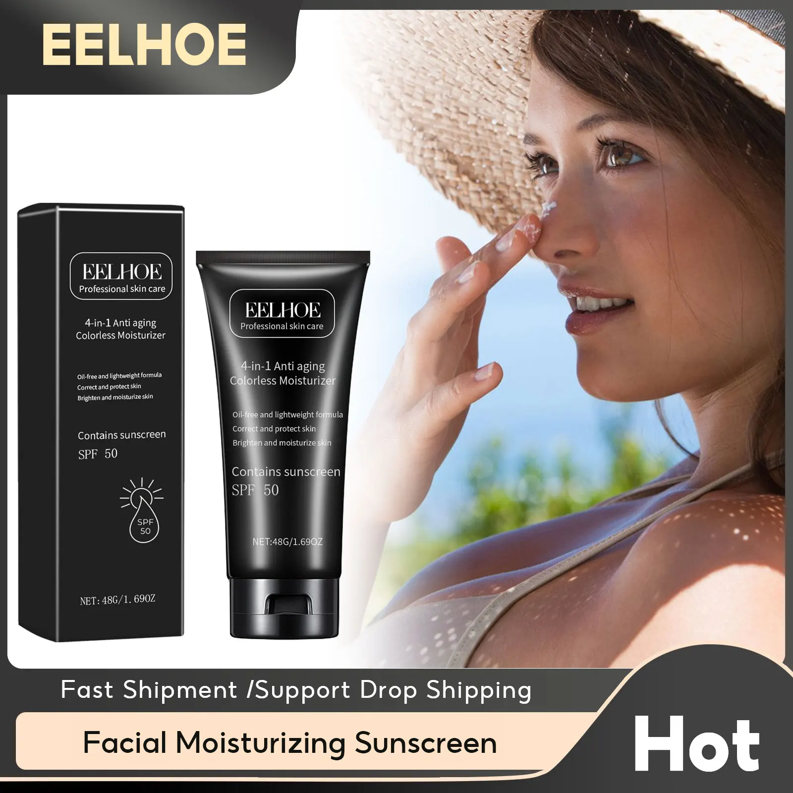 

Facial Body Sunscreen Spf 50 Sun Block Cream Isolation Lotion Skin Protective Protector Solar Sunburn Repair Skin Care Cream 48g