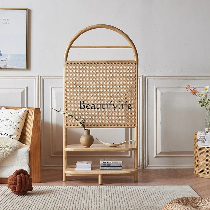 

Japanese Rattan Screen Nordic Removable Solid Wood Seat Screen