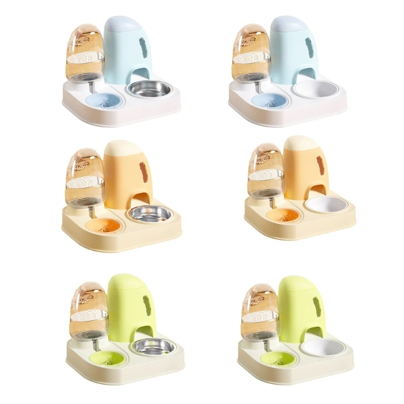

Cat Water Dispenser Pet Feeder 2 in 1 Automatic Food Feeder Water Cat Feeder
