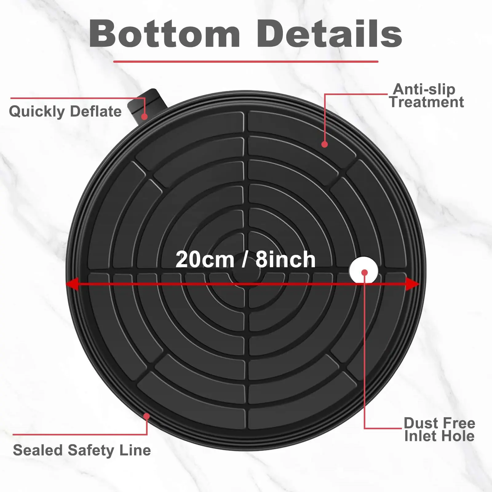 8 inch Vacuum Glass Suction Cup Lifting Capacity Heavy Duty Industrial Suction Cup Tools with Carrying Case for Tiles Windows