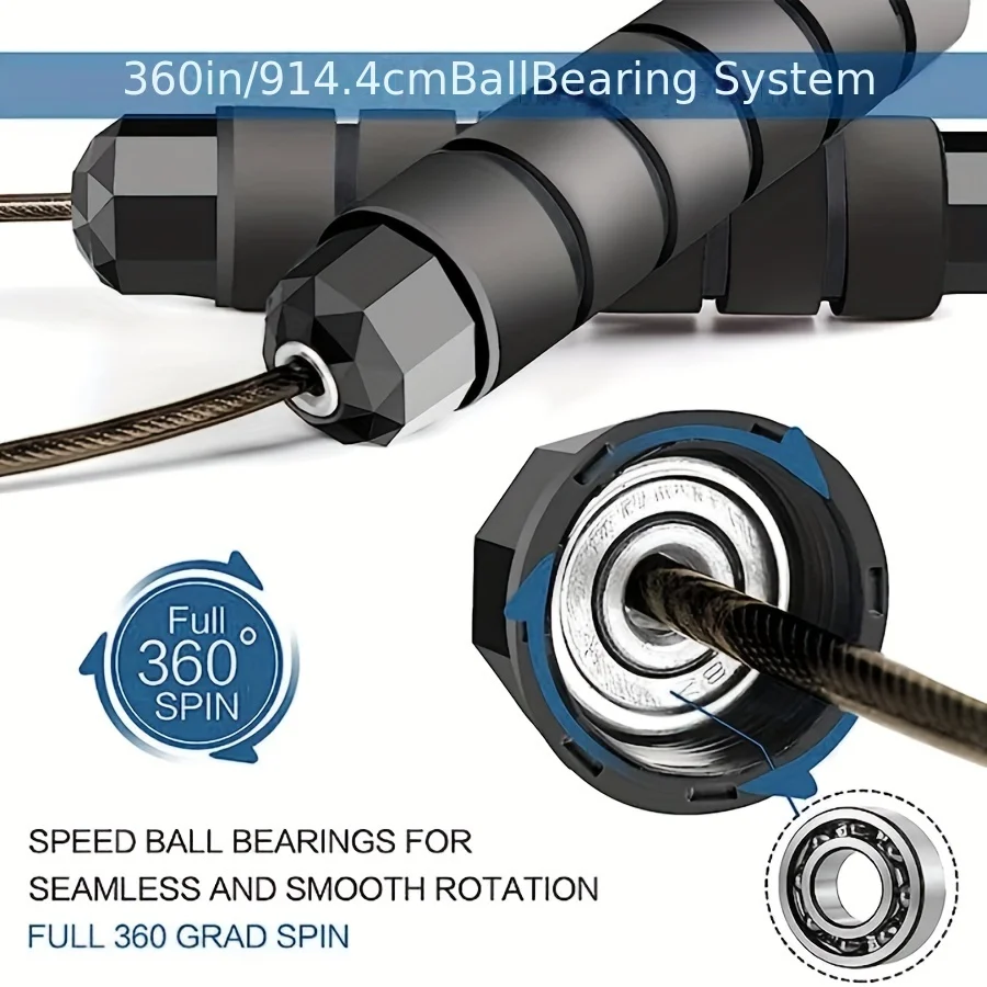 Rope skipping anti winding fast rope skipping cable with ball bearing suitable for women men and children adjustable steel r
