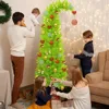 Artificial Christmas Tree PVC Material Crooked Neck Santa Hat Shape Christmas Tree 90cm/150cm Christmas Family Party Decorations