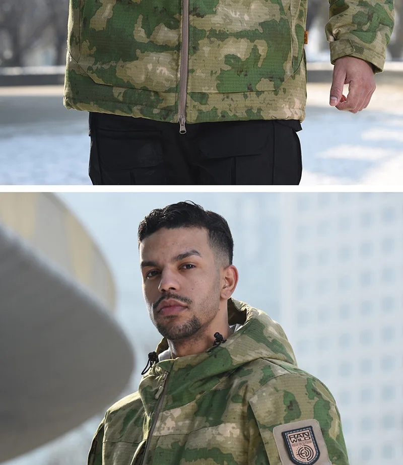 Militärische Herren-Wärmereflektions-Tarnjacke -20 ° C Winter Wasserdichter Thermomantel Locker Sitzende Outdoor Taktische Jagdbekleidung – Detail 8