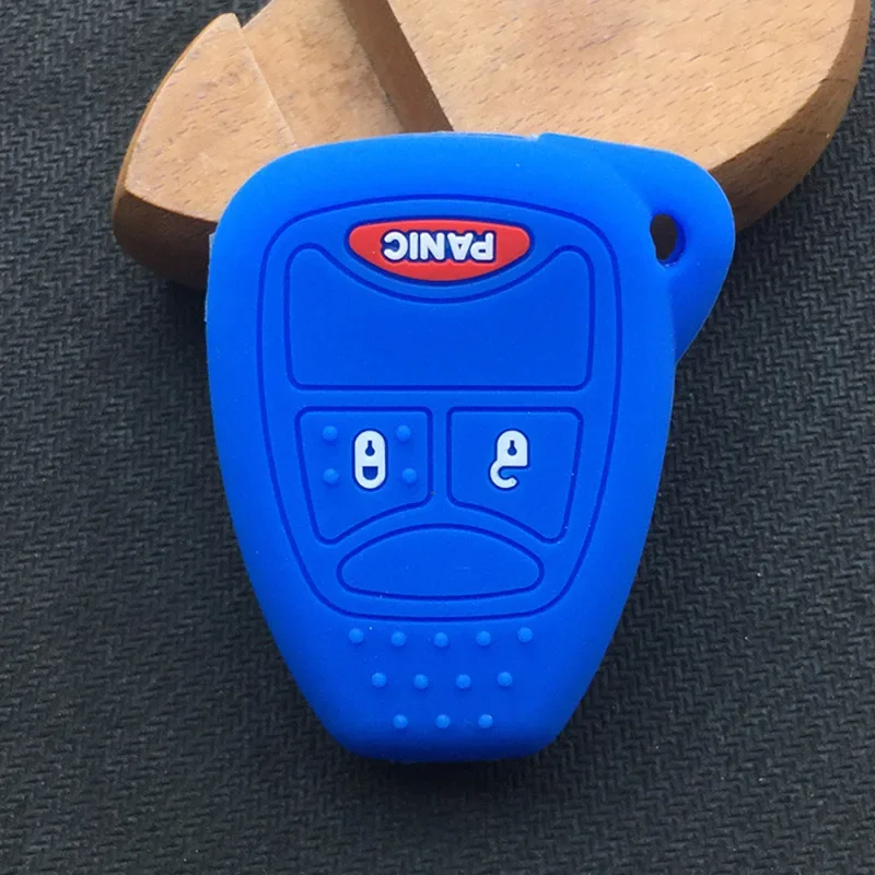 Car Key Shell Cover Silicone Remote Car Key Shell Cover For Chrysler 300 Dodge Caliber for Jeep Patriot Pacifica Liberty 2 + 1 3 Buttons Fob Key Case key case cover,key case,car key shell,remote control case cover