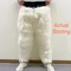 2024 Middle-aged Elderly Wool Pants Winter Spring Anti-cold Warm Pure Sheepskin Pants Fashion Casual Men Long Trousers Dad Gifts 1