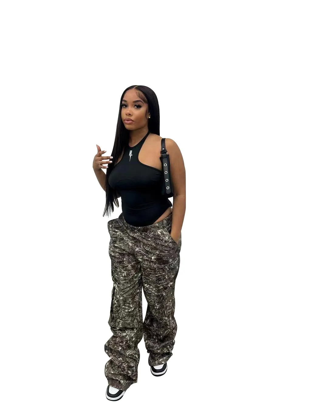 Casual Women Jogger Pants Print  Camouflage Streetwear Cargo Long Pants High Waist Clothes For Women Outfit