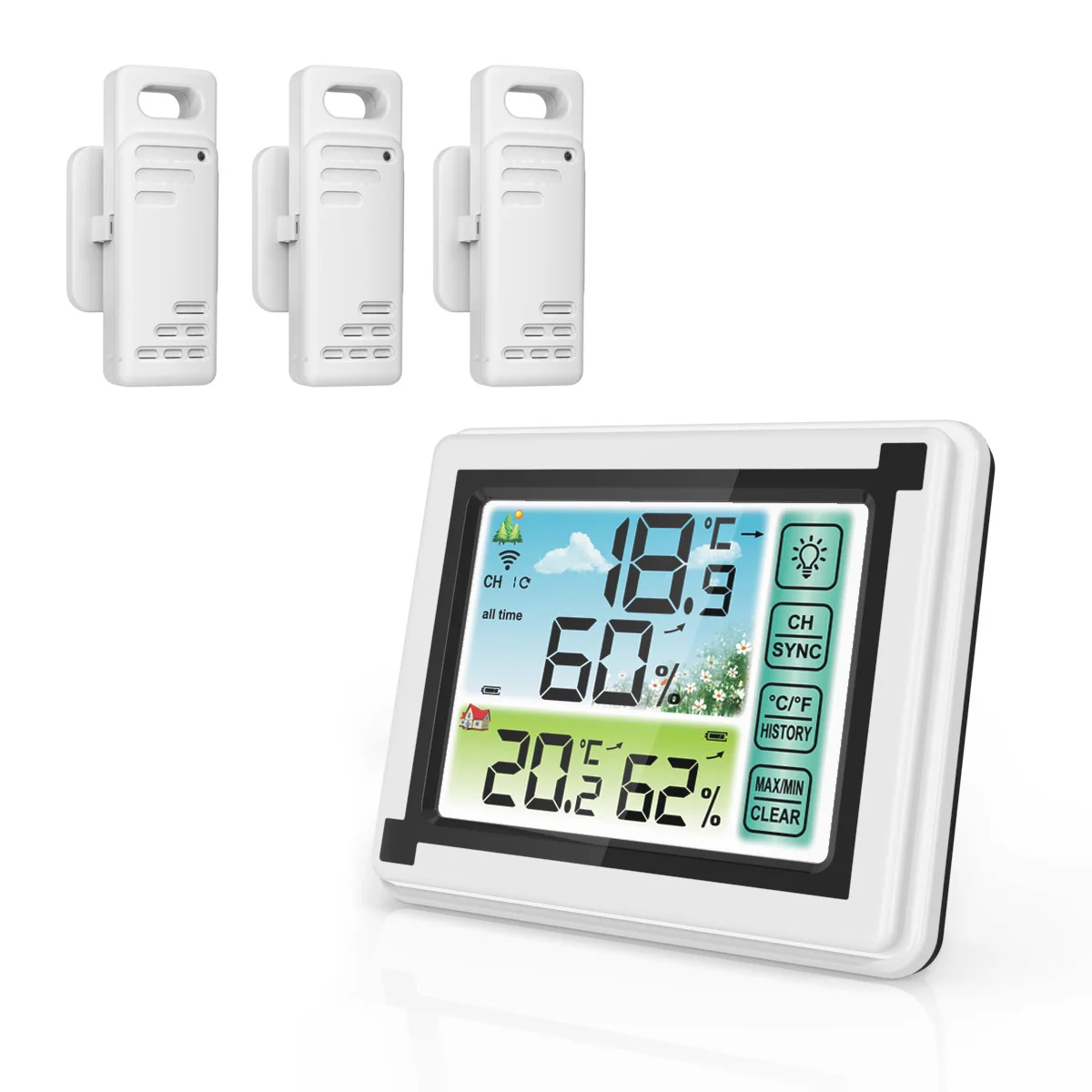Weather Station Wireless Indoor Outdoor Thermometer,Wireless Weather  Stations