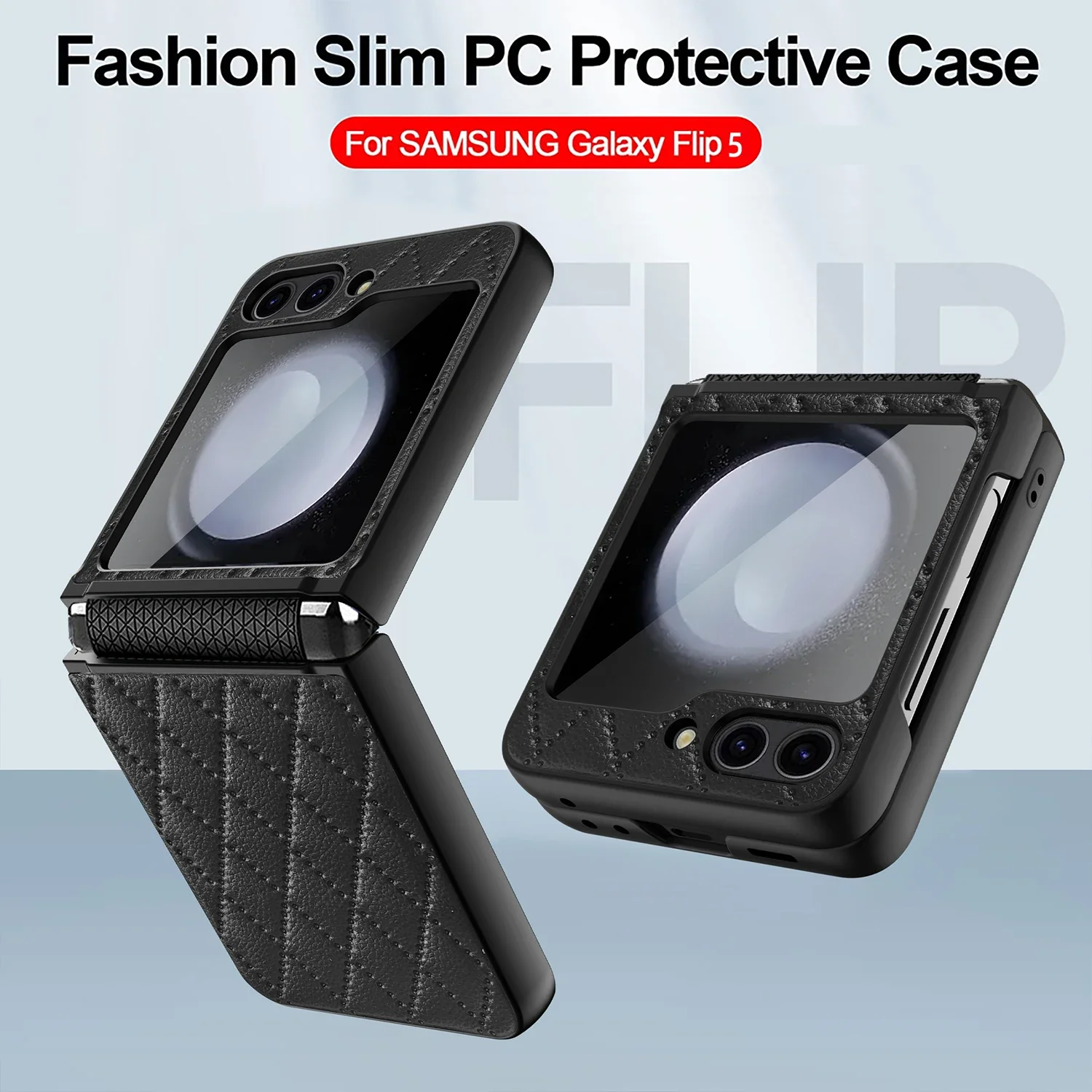 Rhombus Leather Shockproof Hard Shell Phone Case